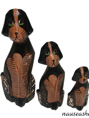 Набор из 3-х собак декоративный из дерева, 10, 15, 20 cм Набор из 3-х собак декоративный из дерева, 10, 15, 20 cм