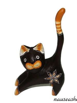 Кот с длинным хвостом декоративный из дерева, 20 см Кот с длинным хвостом декоративный из дерева, 20 см