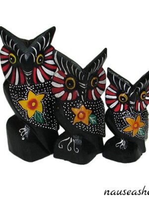 Набор 3 сов декоративный из дерева (10, 13, 15 см) Набор 3 сов декоративный из дерева (10, 13, 15 см)