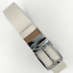 Молочный/бежевый двусторонний ремень общий вид